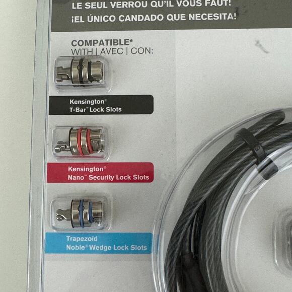 Targus Defcon Universal 3-in-1 Cable Lock Laptop / Notebook Lock New Sealed - Picture 3 of 5